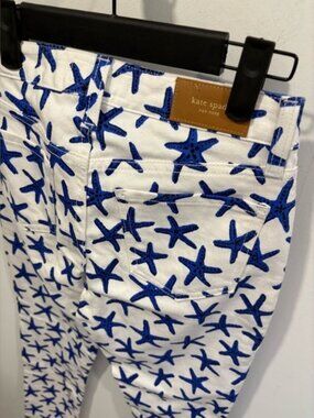 Kate Spade Broome Street Starfish Denim Capri, Cruise Wear Size 23 Beach Ready